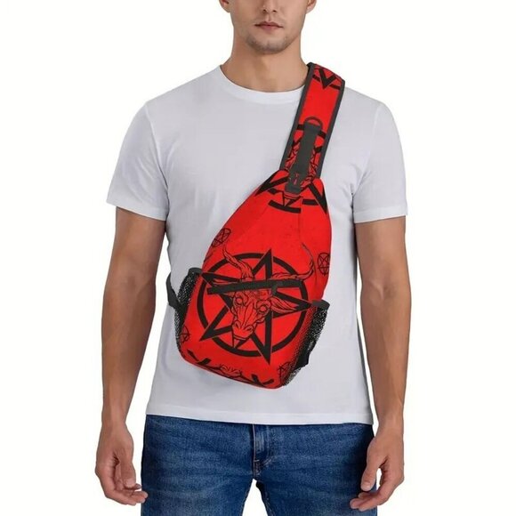 Red Satanic Pentagram Sling Bag NWT​​